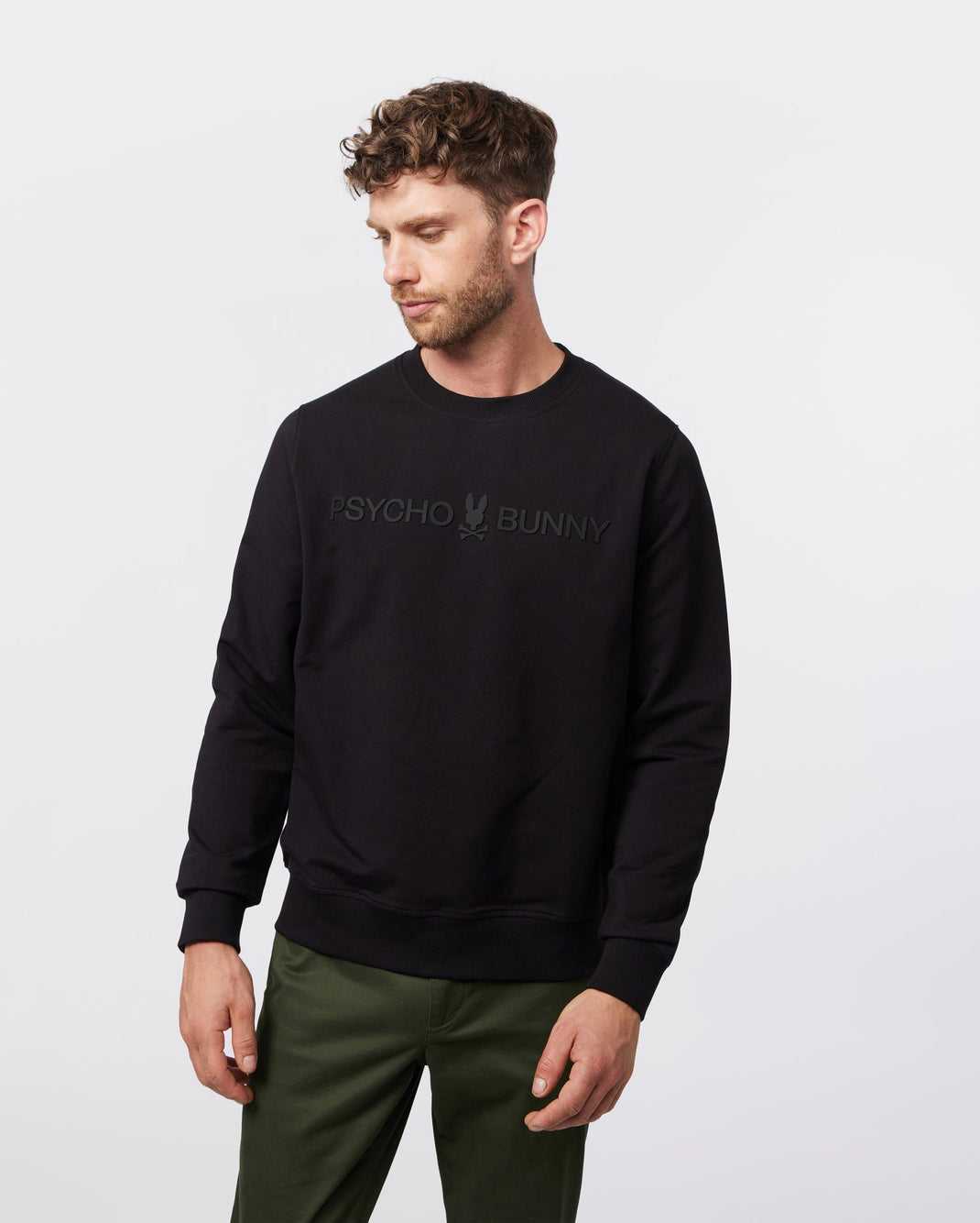 Sweats Psycho Bunny Maywood Crew Sweatshirt Noir Homme | WBQ-66909516